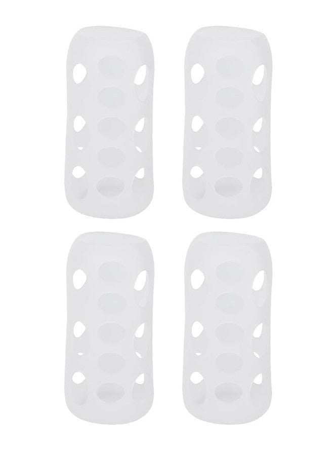 SHOWERORO 4Pcs Silicone Baby Bottle Covers Glass Bottle Sleeves Non-Slip Protective Sleeves for 4Oz Nursery Bottles Shockproof Feeding Silicone Sleeve - Image 1